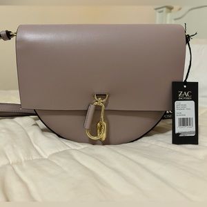 Zac Posen Belay Saddle CrossBody in Mauve. Never Worn. With Tag
